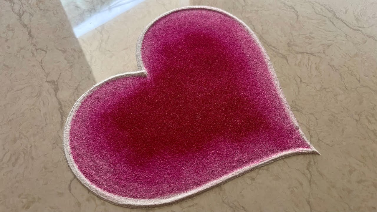 Valentine day special heart rangoli 💖/ lovely heart rangoli/ easy rangoli designs