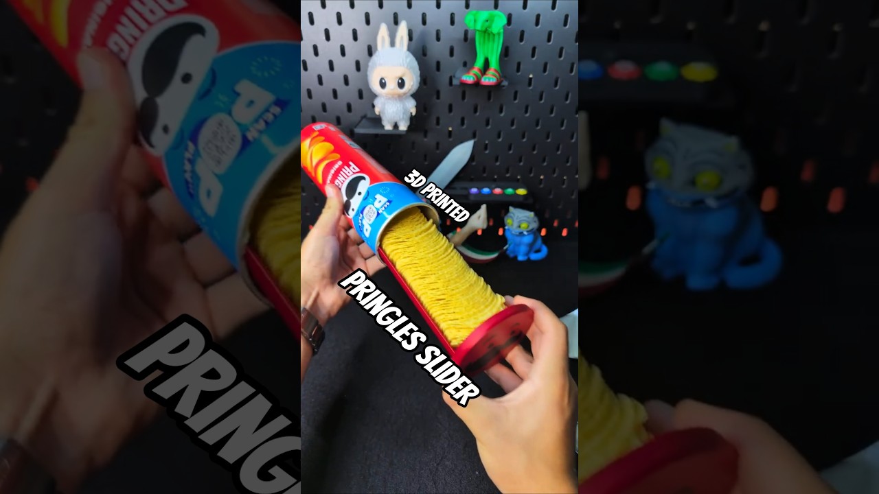 3D Printed Pringles Chips Slider Tray with a Functional Lid #3dprinting #howto