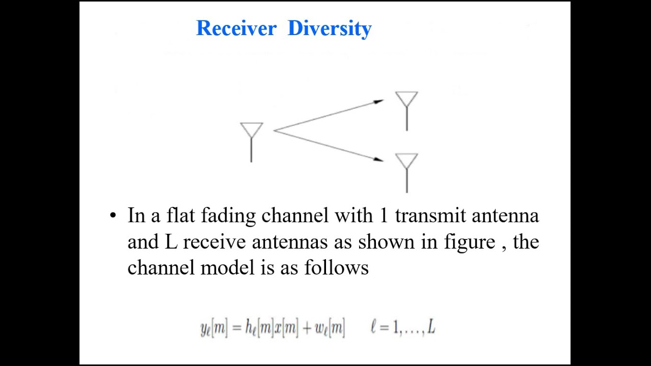 WC Lecture 21- Transmitter Diversity & Receiver Diversity