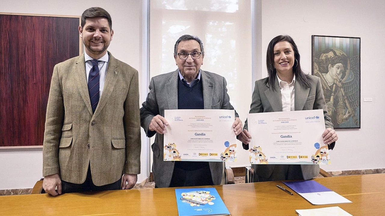 Gandia renova el Segell de Ciutat Amiga de la Infància d'UNICEF