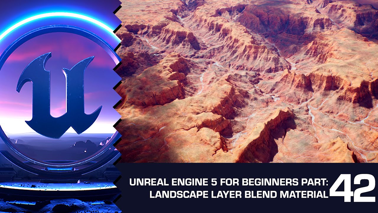 Как создать смешанный материал слоя ландшафта: Unreal Engine 5 для начинающих #42