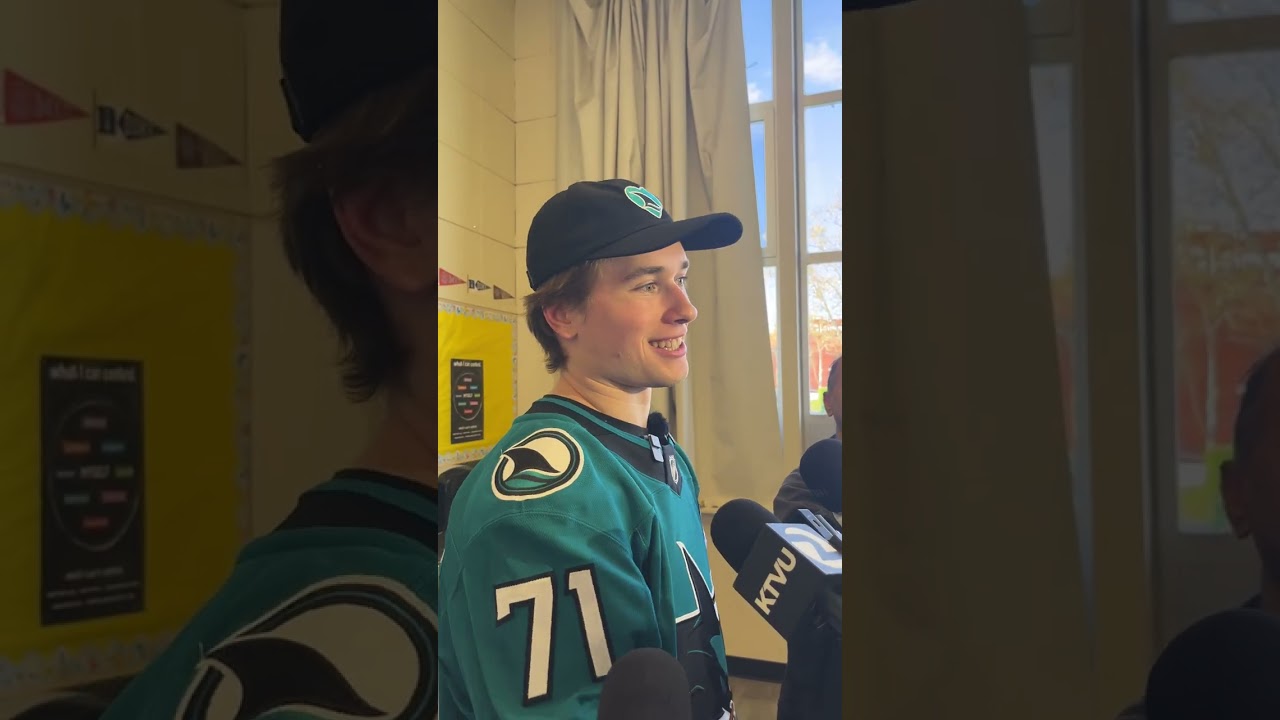 Celebrini Shares Memory of Hockey Team That Visited His School As a Kid