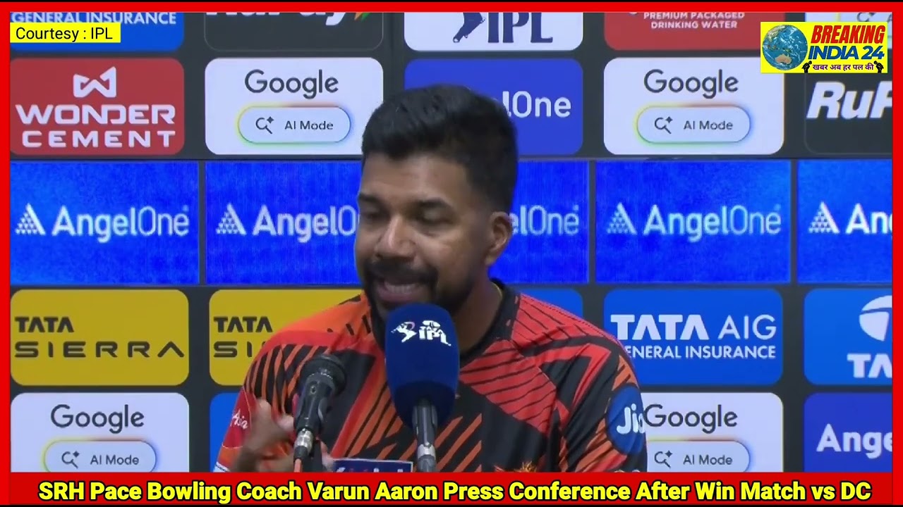 SRH Pace Bowling Coach Varun Aaron Press Conference After Win Match vs DC