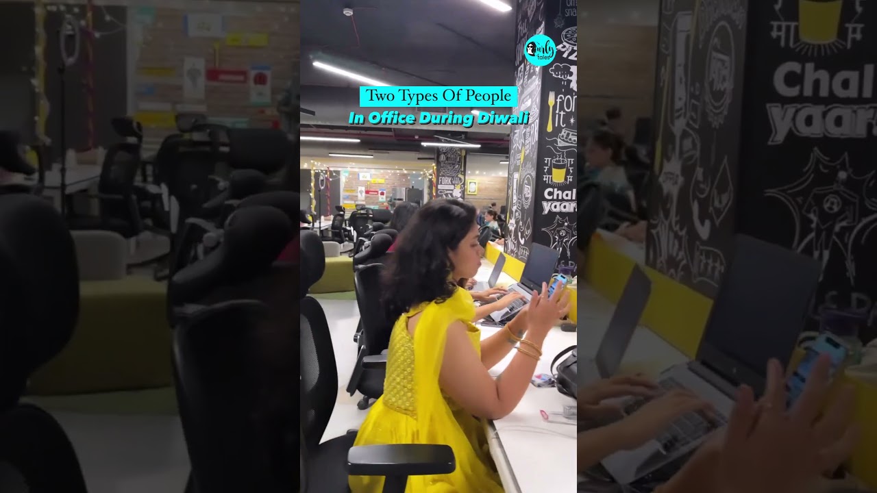 Two Types Of People In Office During Diwali | Curly Tales #shorts