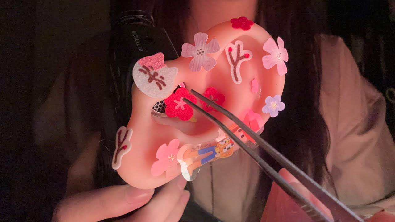 ASMR 고막 가까이의 👂 스티커 제거 + 귀청소 팅글 롤플레이 Tingle Ear Cleaning Roleplay