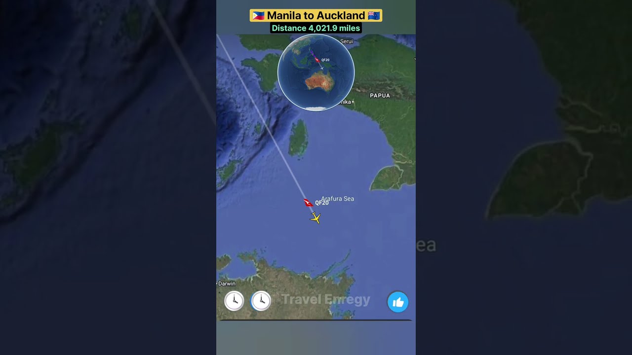 Philippines Manila 🇵🇭 to New Zealand Auckland 🇳🇿 flight Route 1stop flight ✈️ Operator by Qantas 