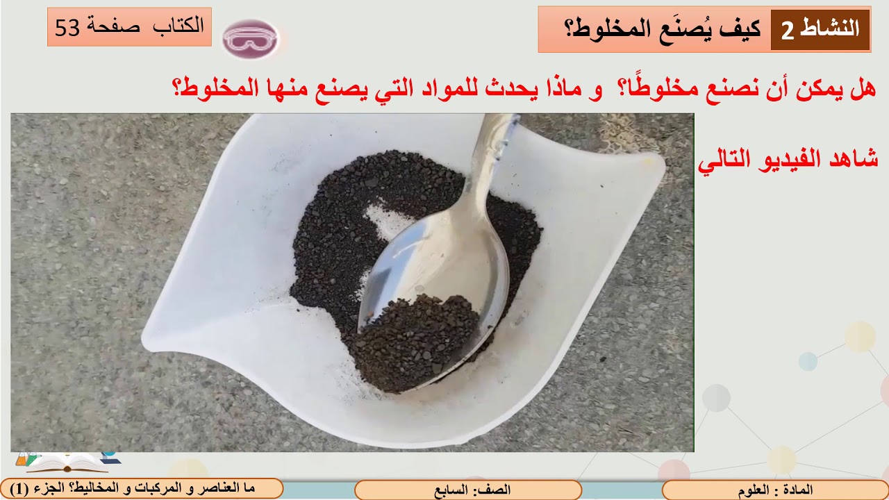 الصف السابع   العلوم   ما العناصر والمركبات والمخاليط؟  1