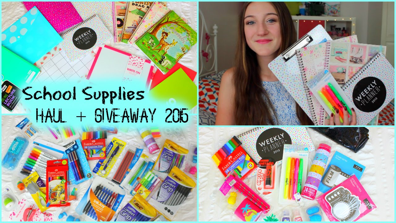 Back To School: Supplies Haul 2015 + GIVEAWAY!