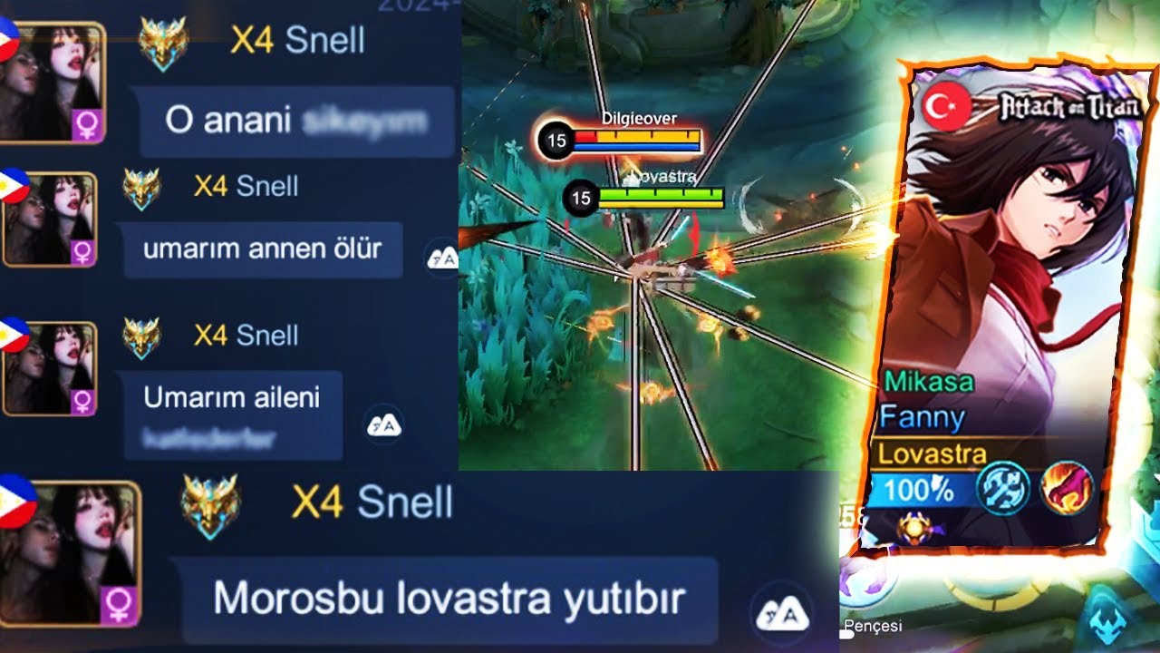 DÜNYANIN EN ... KIZI ANNEME KÜFÜR EDİP KUDURDU PEKİ YA SONRA ? FANNY Mobile Legends