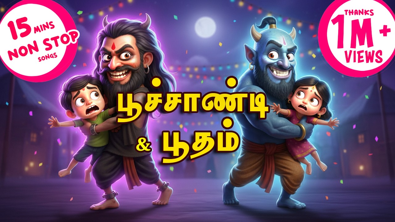 வரான் வரான் பூச்சாண்டி & பூதம் 👹 | 15 Min Nonstop Tamil Kids Songs | 3D Cartoon Rhymes | 2Boo2Boo TV