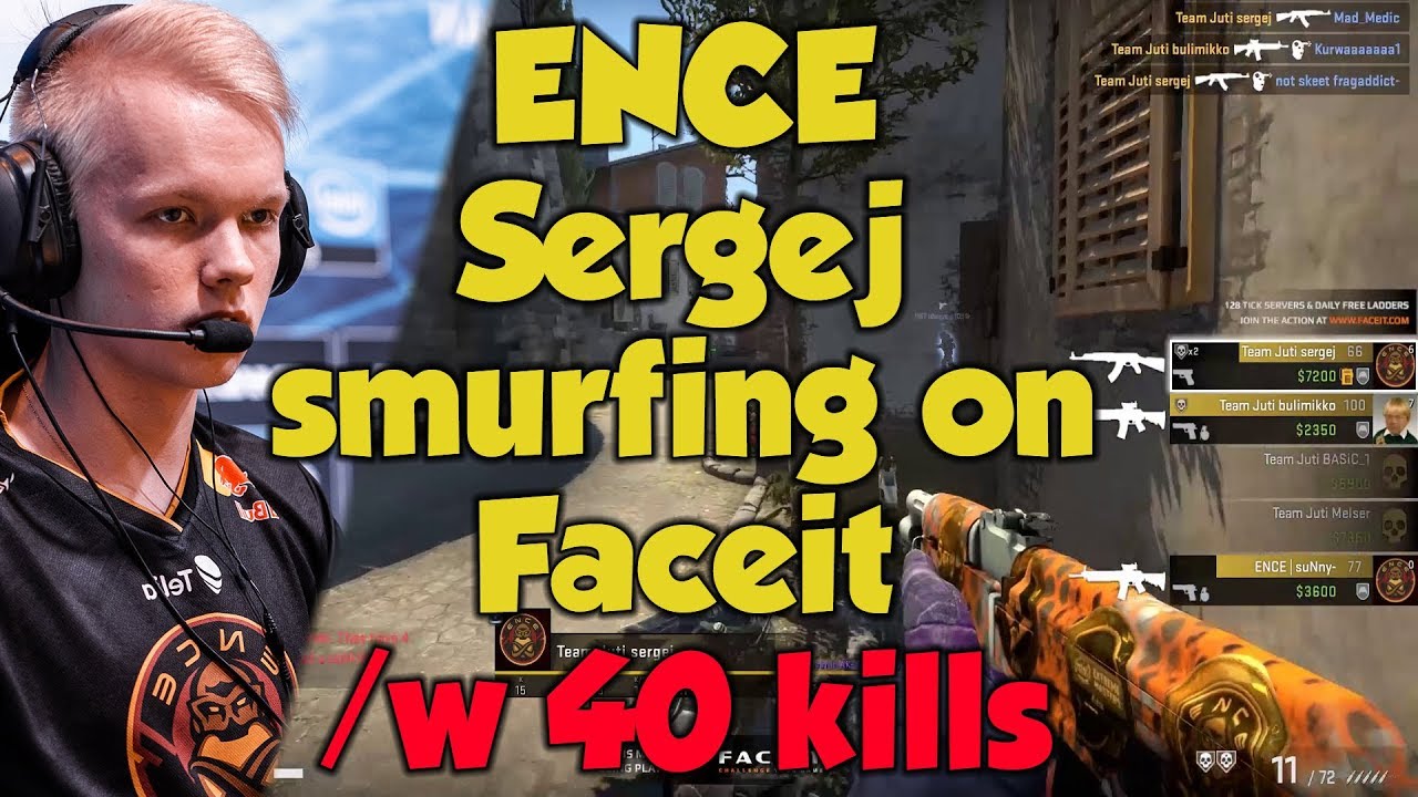 CS:GO - ENCE Sergej & suNny smurfing on Faceit with 40 kills