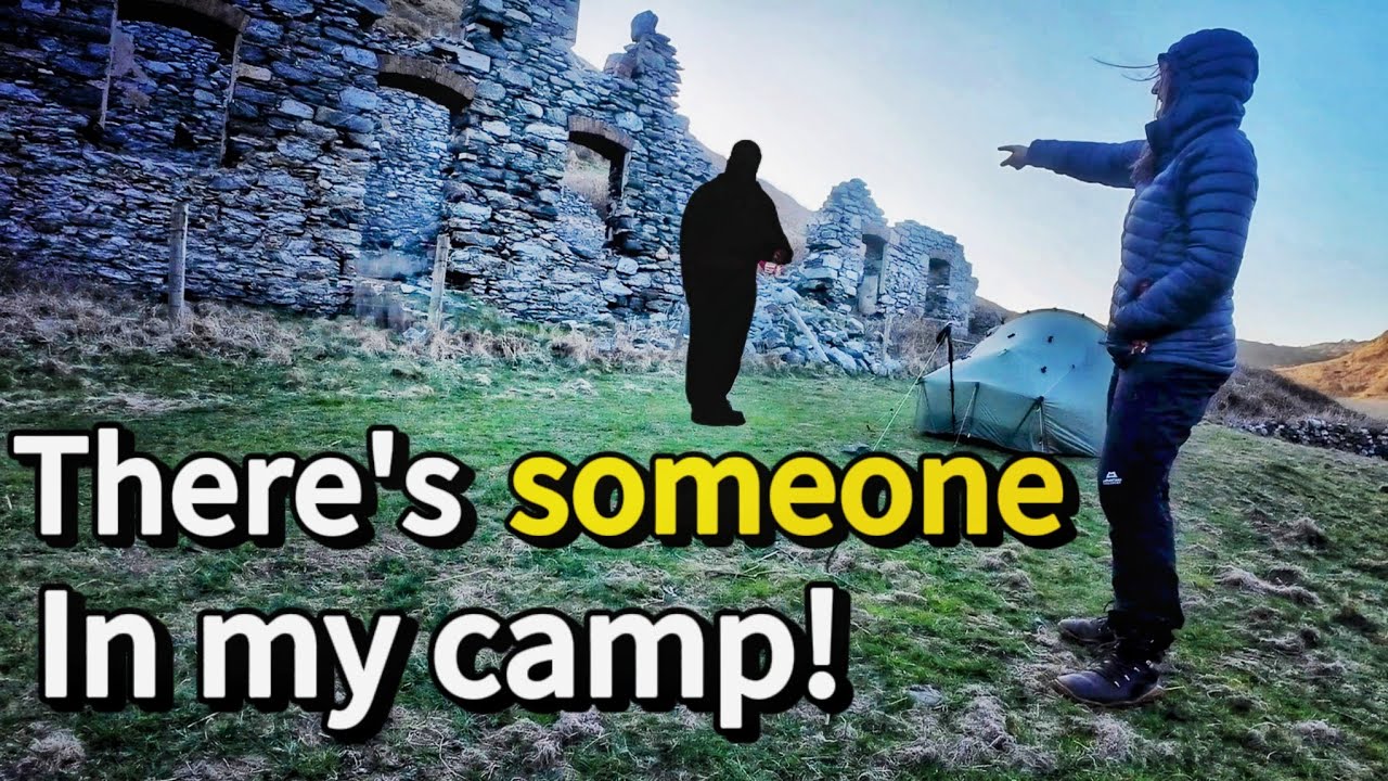 NOT ALONE - Windy Wild Camp in a Quarry on the Coast of Wales
