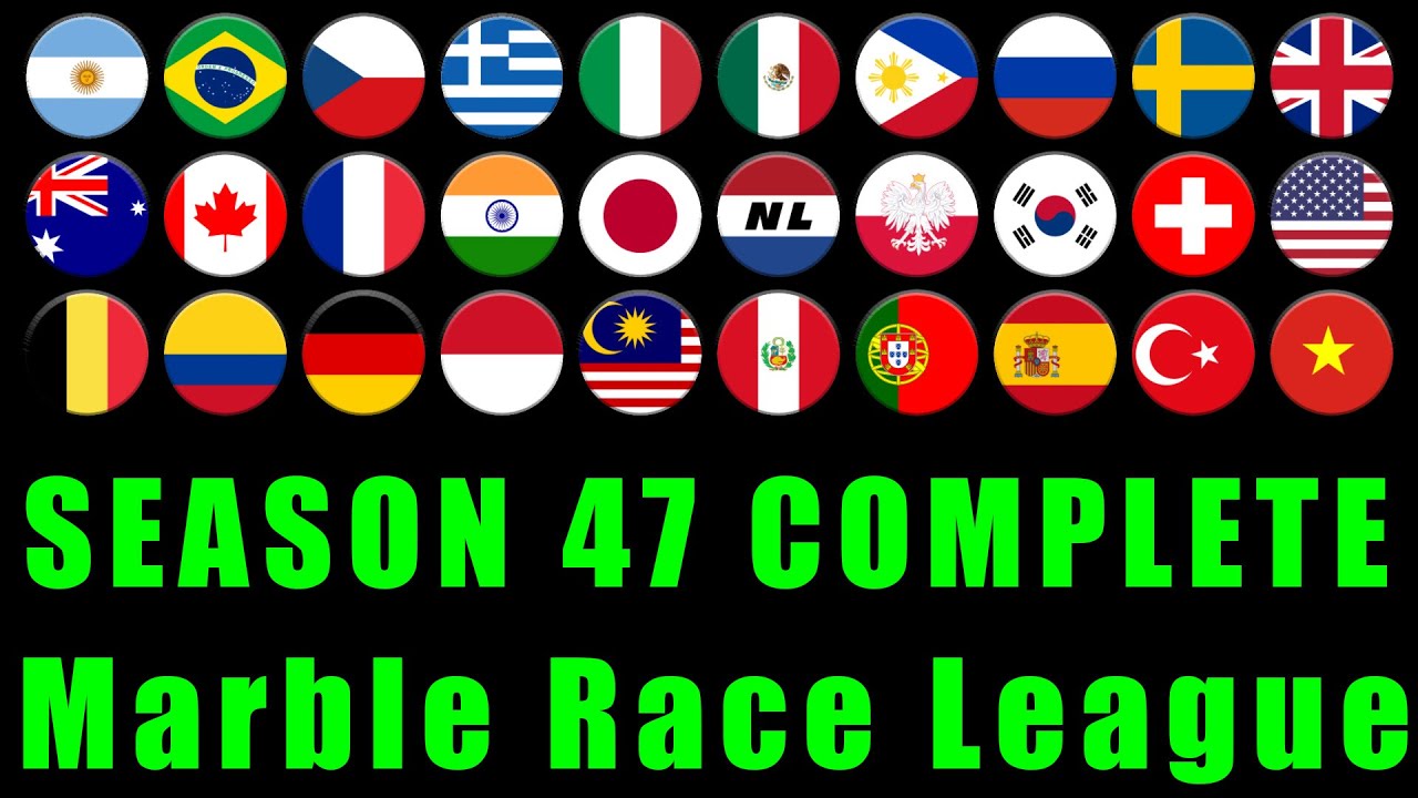 Marble Race League Season 47 Complete Race in Algodoo / Marble Race King