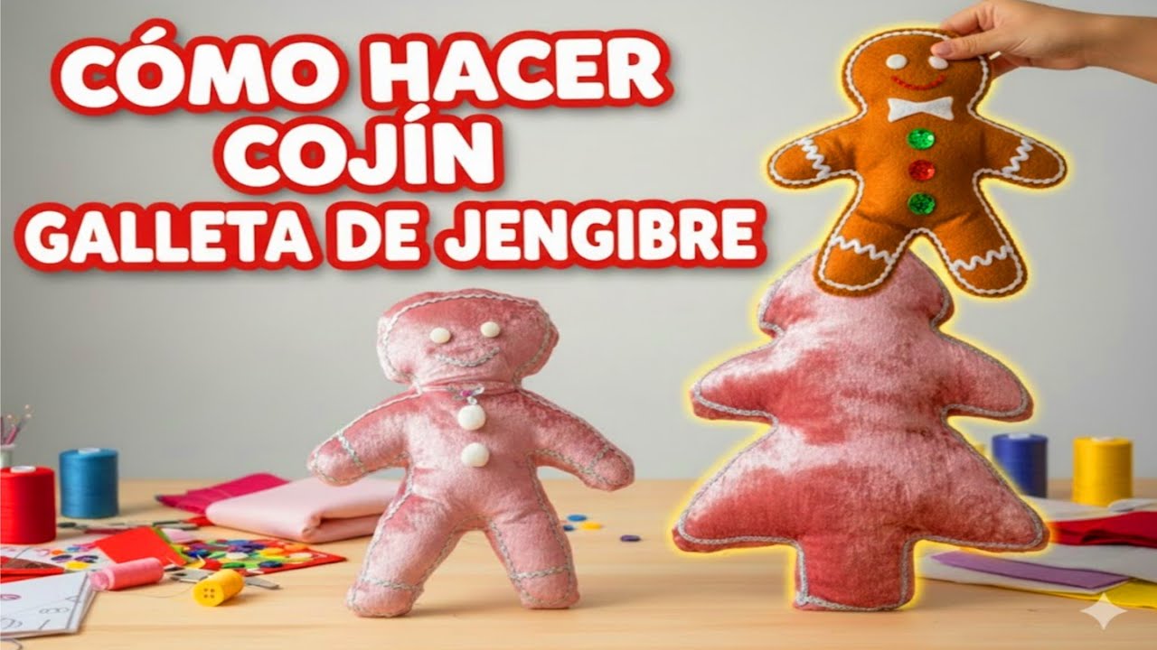 Cómo hacer cojín de Galleta de jengibre 
