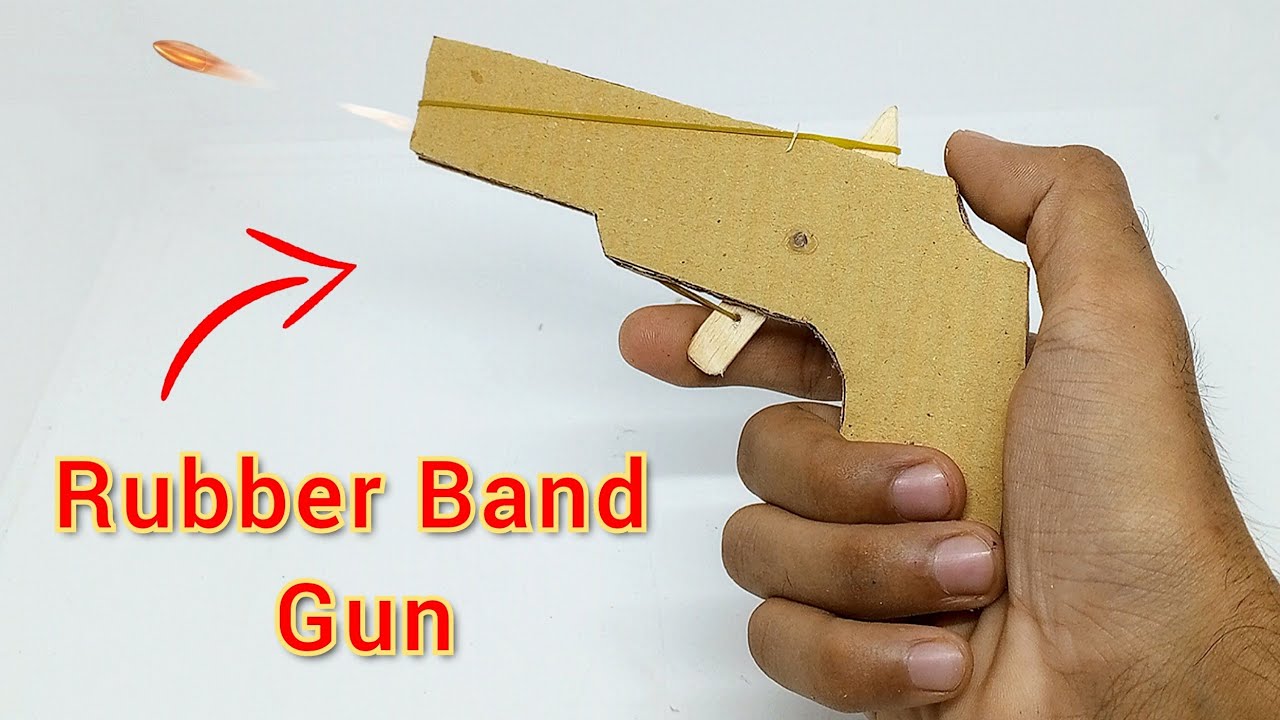 How to Make a Simple & Easy Rubber Band Gun from Cardboard | DIY Rubber Band Shooter Tutorial