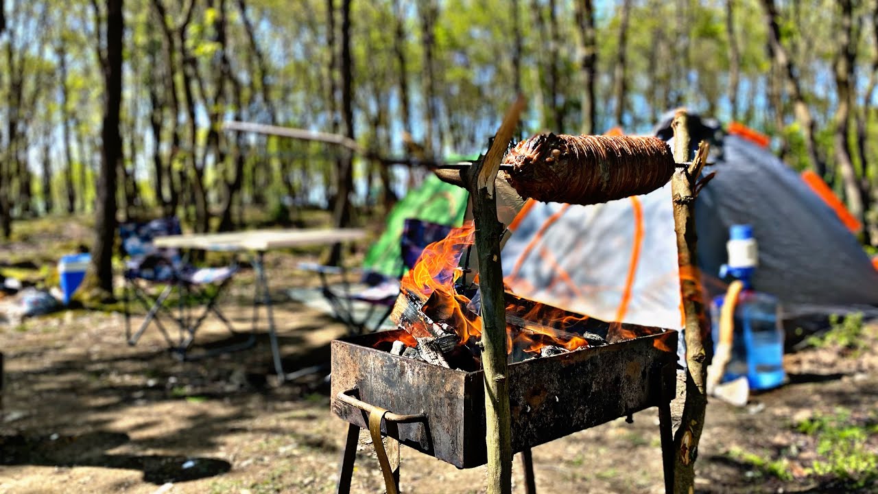 ŞİLE ESENCELİ’DE 3 GÜNLÜK KAMP YAPTIK! (Doğada Közde Kokoreç Yapımı)🌶️🥖 4K #camping #keşfet #asmr