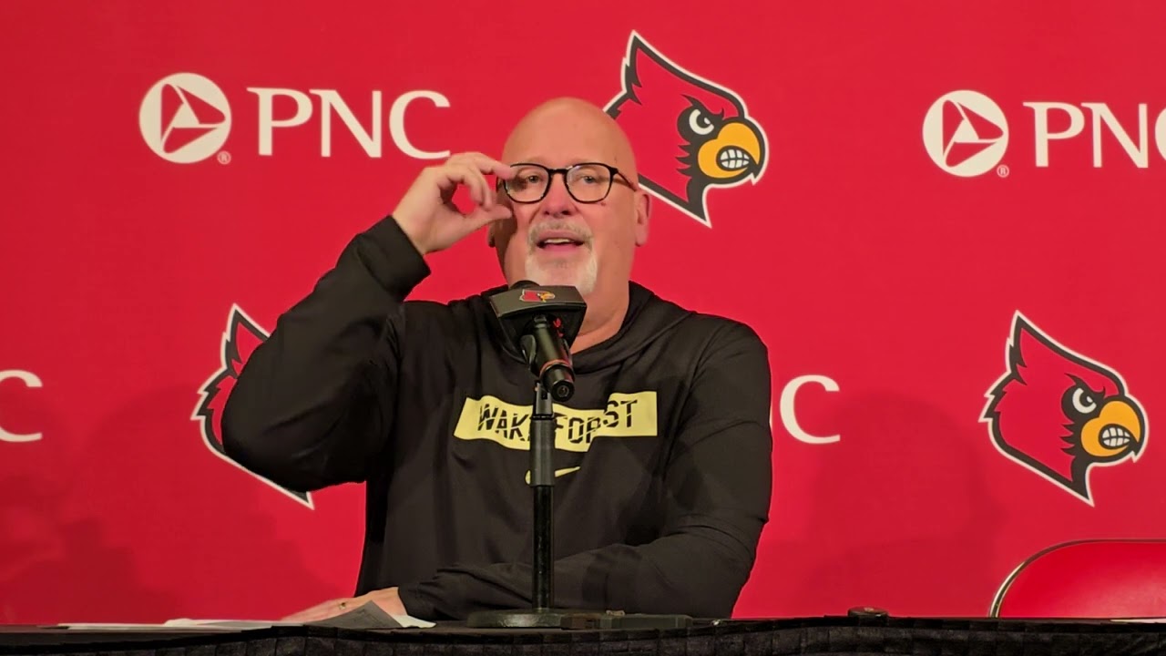 Wake Forest head coach Steve Forbes following 72-59 loss at No. 21 Louisville