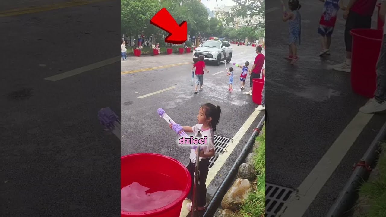 Kids attacked a police car with water guns 😂🚔