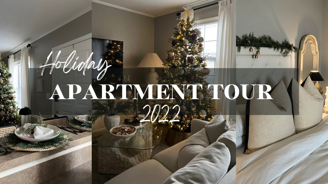 NEW! CHRISTMAS APARTMENT TOUR 2022 | 575 sq ft, aesthetic, neutral & affordable decor