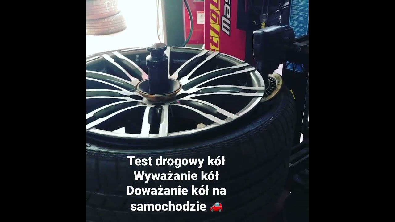 Test drogowy k&oacute;ł  Doważanie  k&oacute;ł ma samochodzie  Wyważanie k&oacute;ł