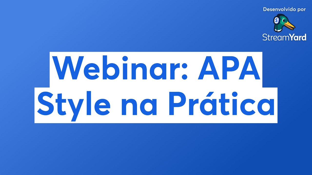 Webinar: APA Style na Prática