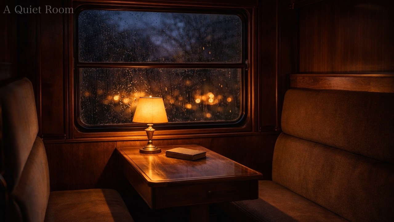 Rainy Night Train Cabin 🚃 | 3 Hours of Gentle Rain & Soft Train Ambience | in A Quiet Room