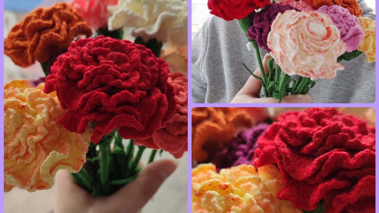 Crochet Carnation flower tutorial (ep.2)/ Cum crosetam Garoafe (ep.2)