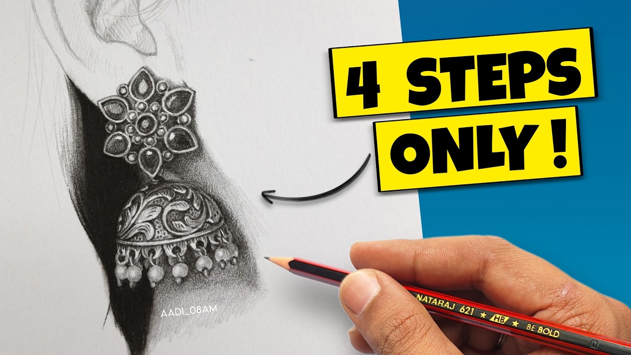 How To Draw Realistic Jewellery - Step by Step Tutorial 