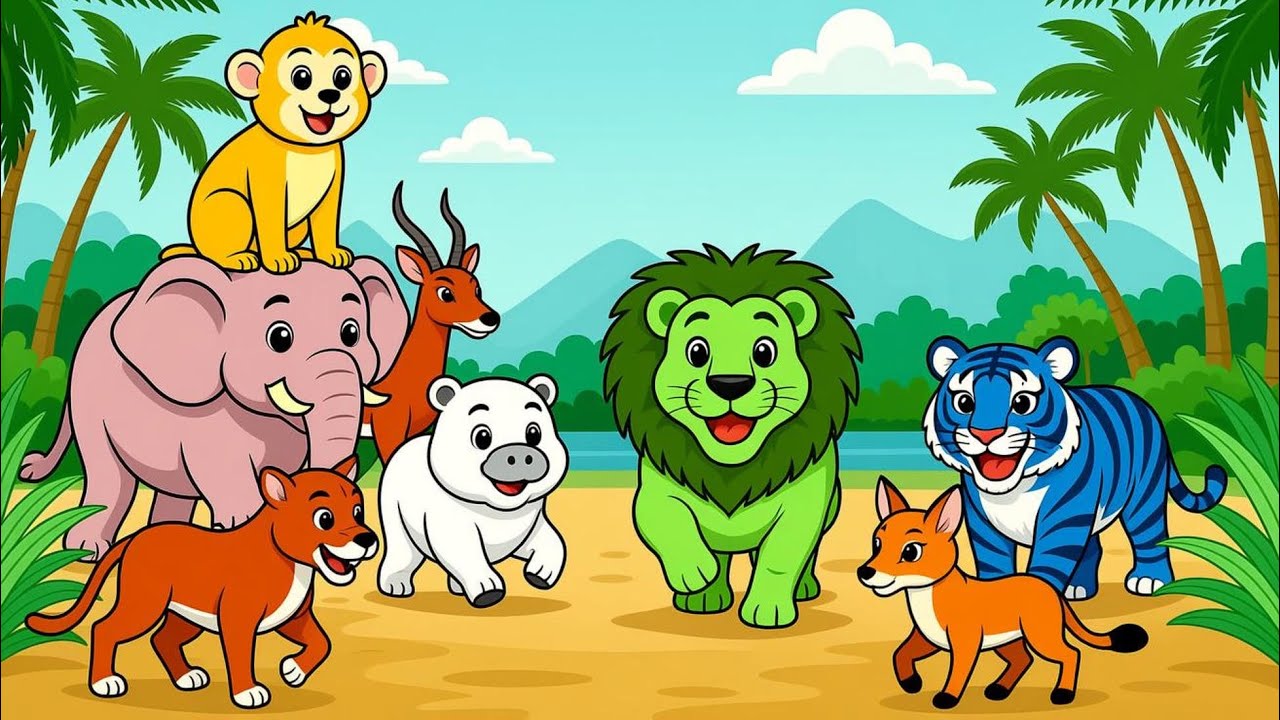 ABC Colorful Safari Animals Alphabet Song | Nursery Rhymes for Kids