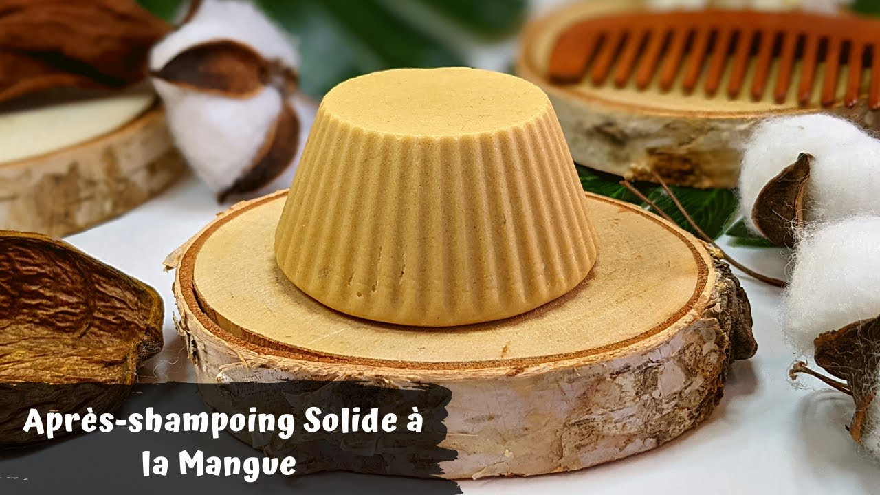 Après-shampoing Solide à la Mangue 🥭 Démêle, Hydrate, fait briller ↑↑ Economique et Zéro déchet
