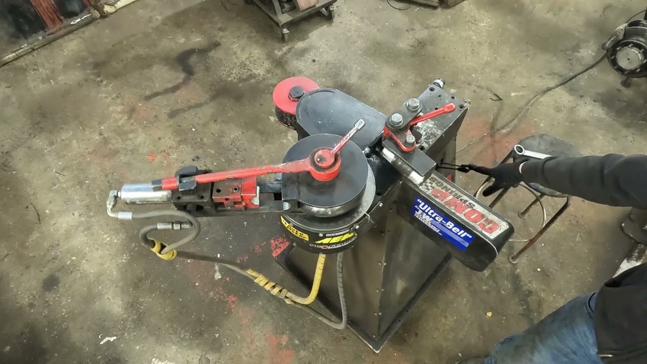 DIY Tube Bender bending rock slider tubes.