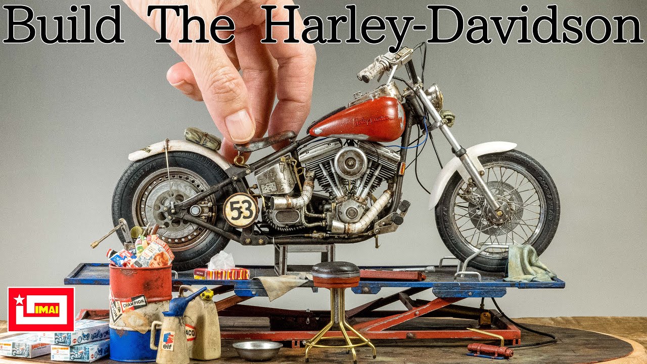 イマイ ハーレーダビッドソンを作る(オートバイの模型)Build The Harley Davidson
