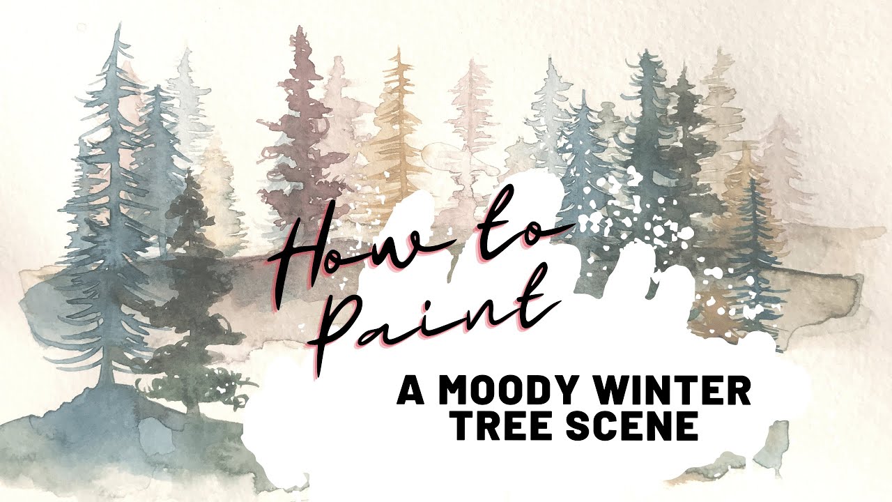 How to Paint an Atmospheric Moody Winter Tree Scene ||| Rich In Colors |||