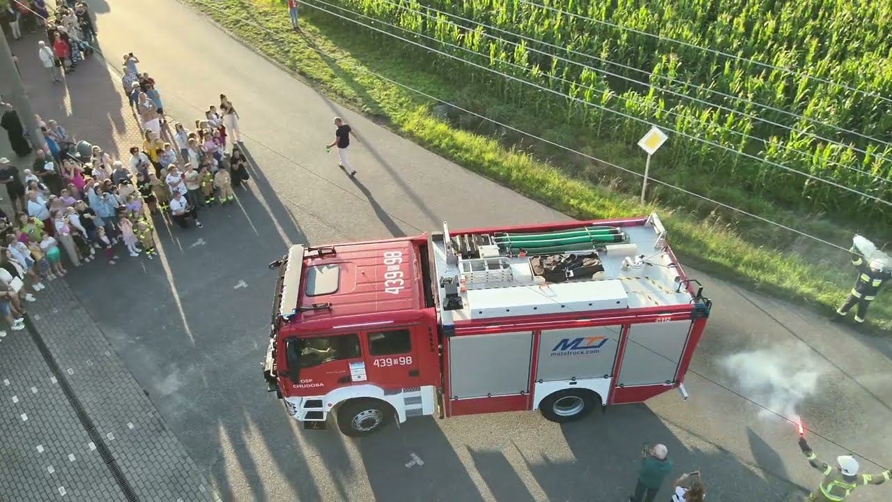 Powitanie nowego samochodu w OSP Chudoba