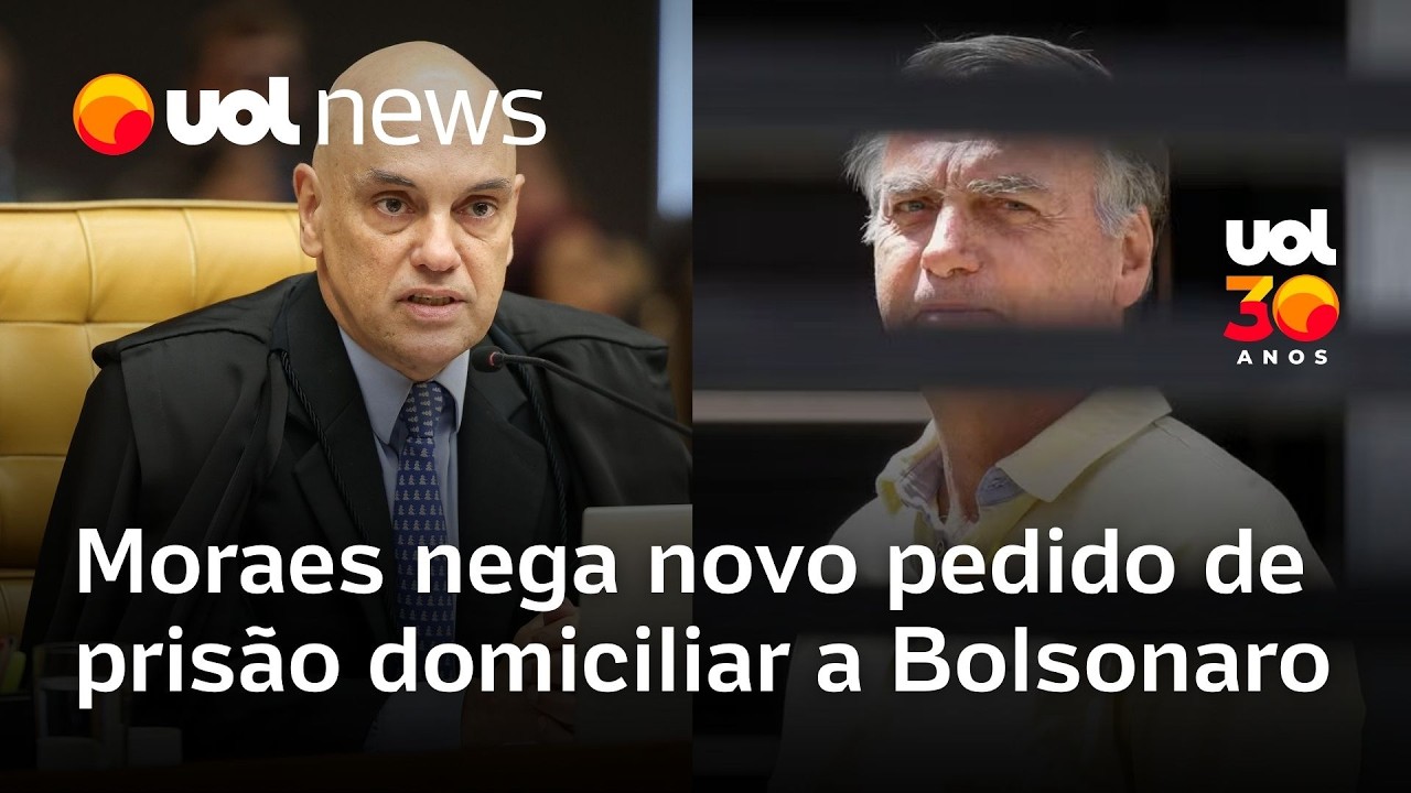 Moraes nega de novo pedido de prisão domiciliar para Bolsonaro
