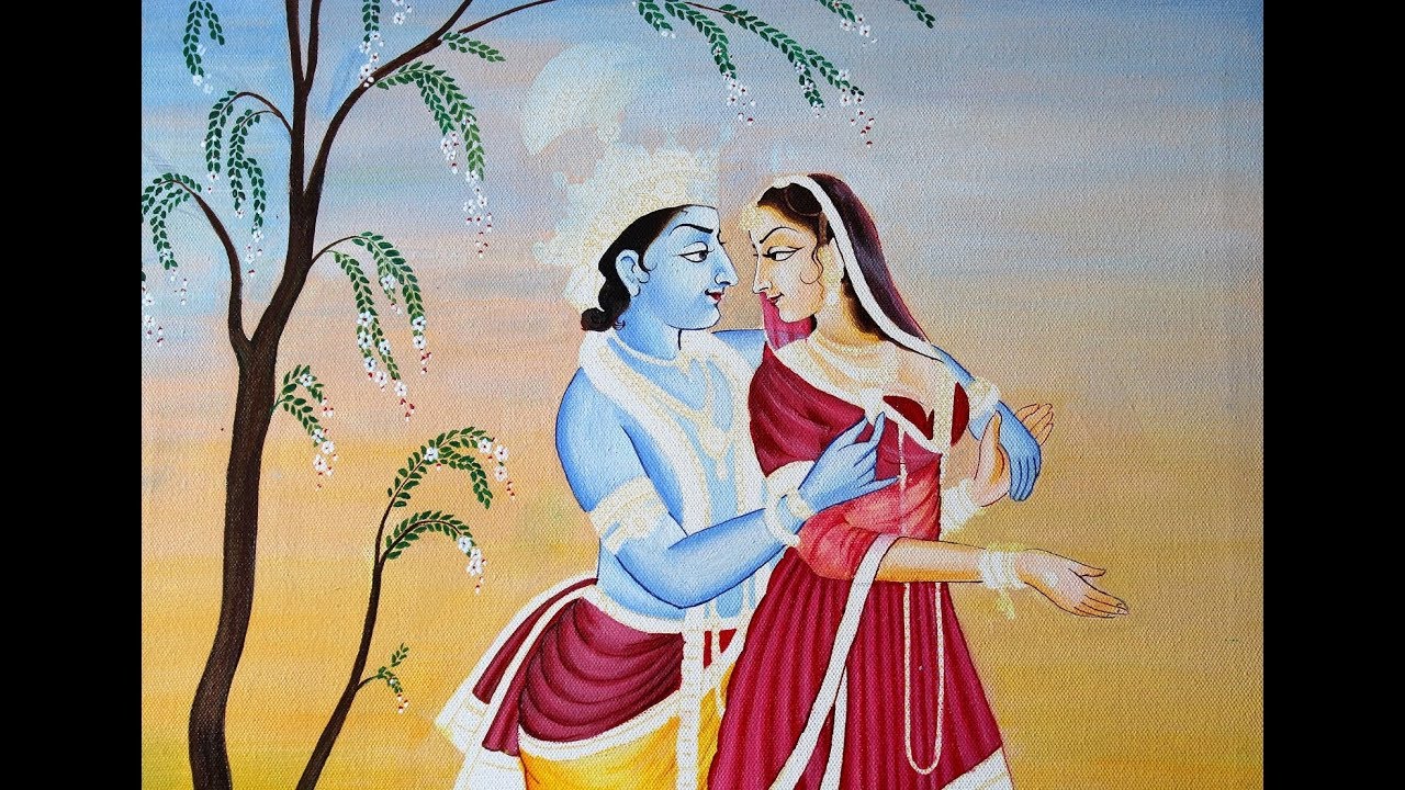 INDIAN MINIATURE PAINTING OF RADHA KRISHNA Part 1