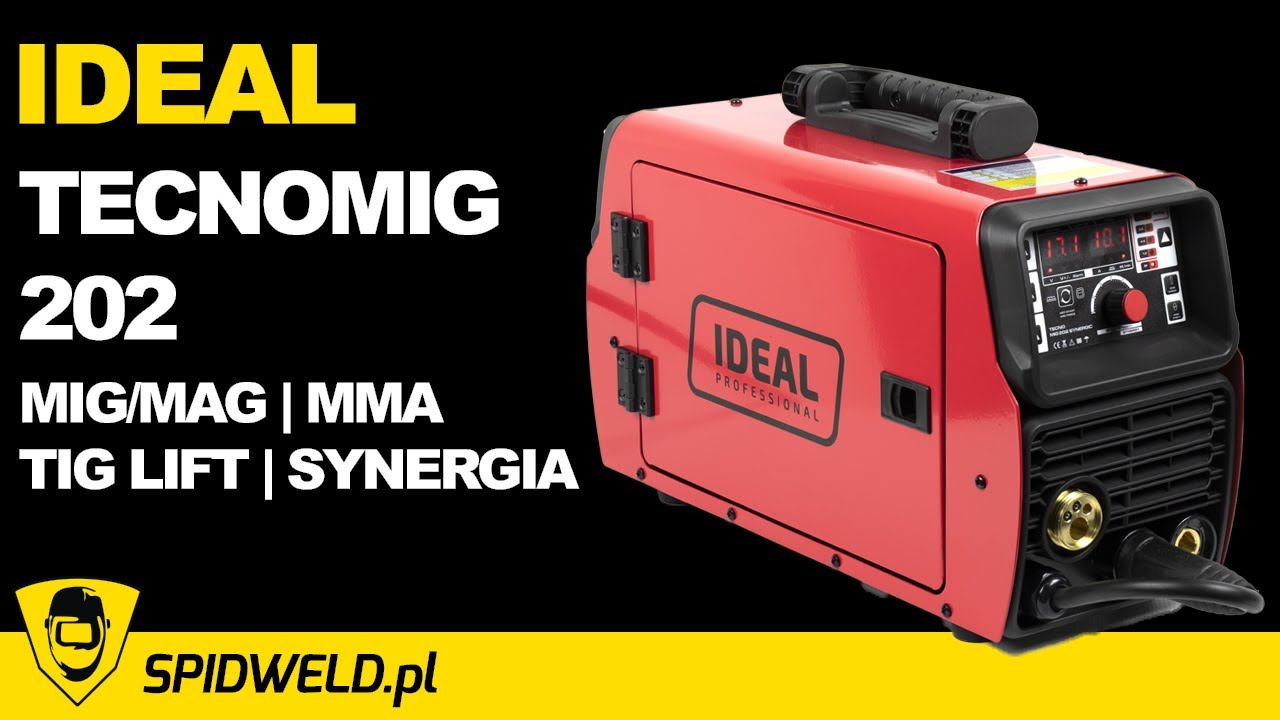 Spawarka Ideal Tecnomig 202 MIG/TIG/MMA - miogomat z synergią, TIG LIFT, spawanie bez gazu FLUX