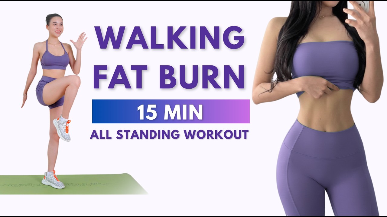 15 MIN FAST WALK FAT BURN WORKOUT 🔥 Walk to Lose Weight | No Jumping, No Repeat | Emma Fit