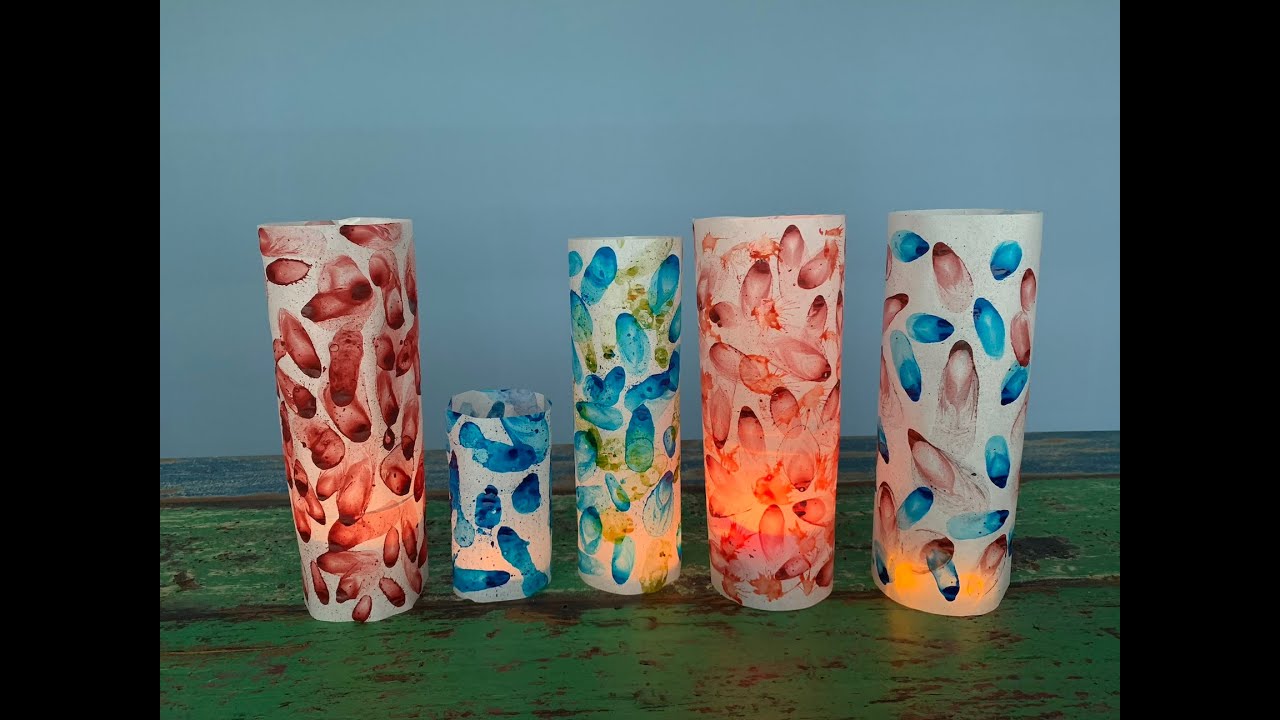 Windlichter selber machen- aus Butterbrotpapier ( sehr einfach)😃