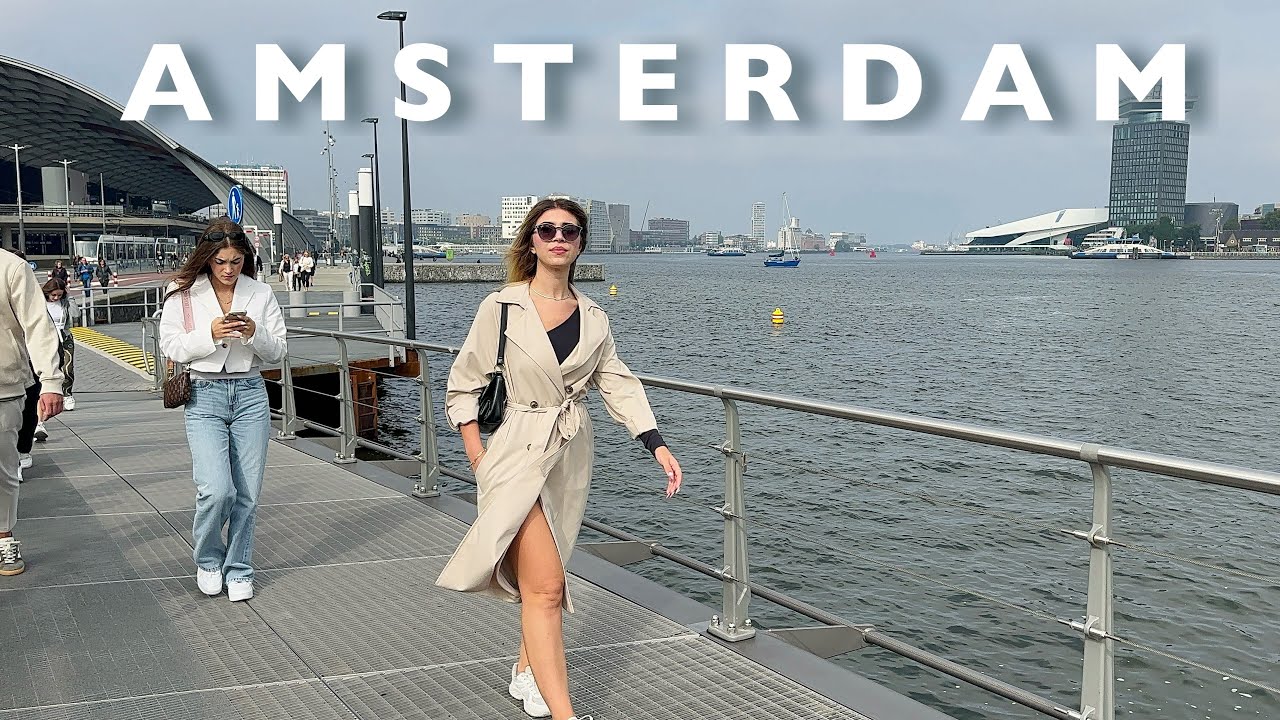 [4K] Amsterdam DAYLIFE Experience | The EYE Film Museum, A’ DAM Lookout & Free Ferry |Walking Tour🇳🇱
