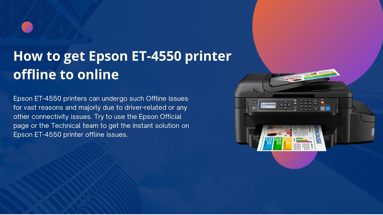 How to fix Epson ET 4550 printer offline problem | Change Epson printer offline to online