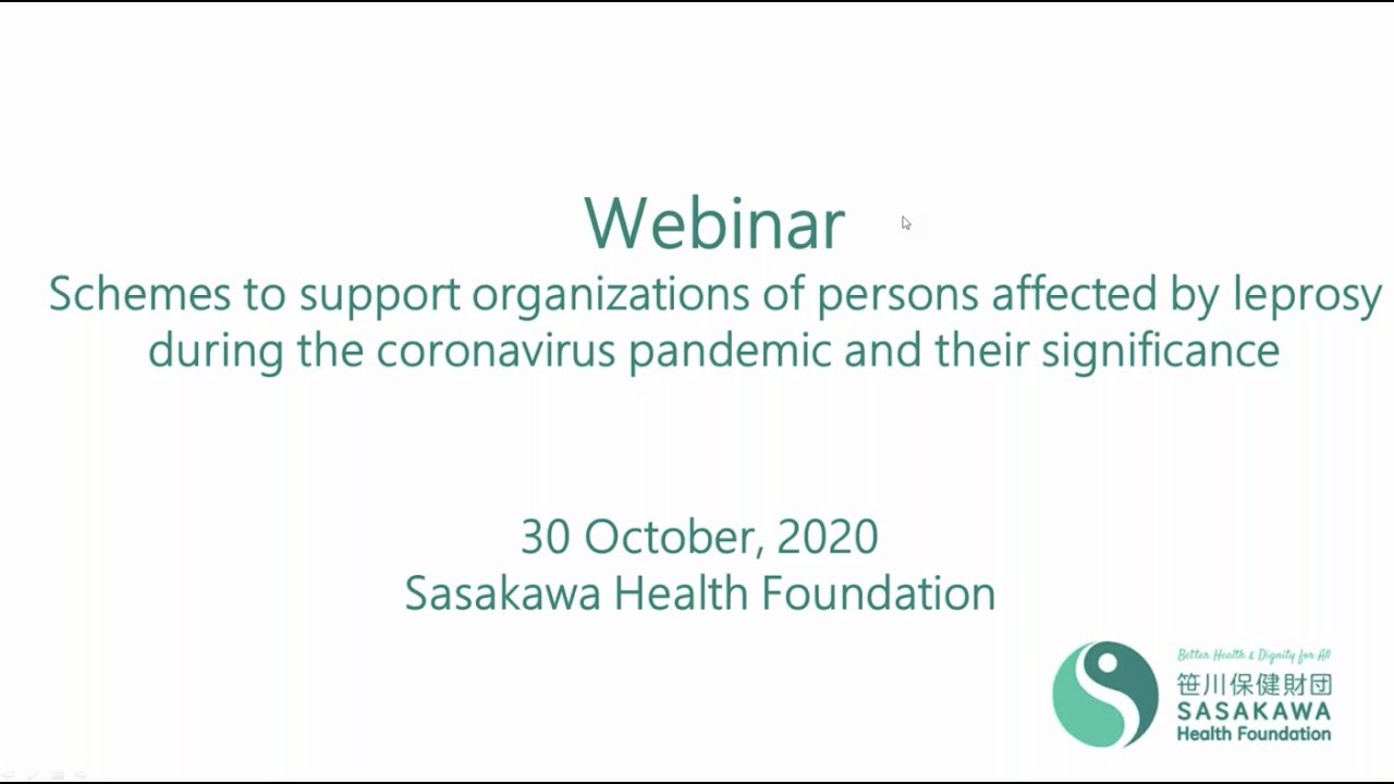 Webinar: Schemes to support organizations of persons affected by leprosy during the COVID19 pandemic