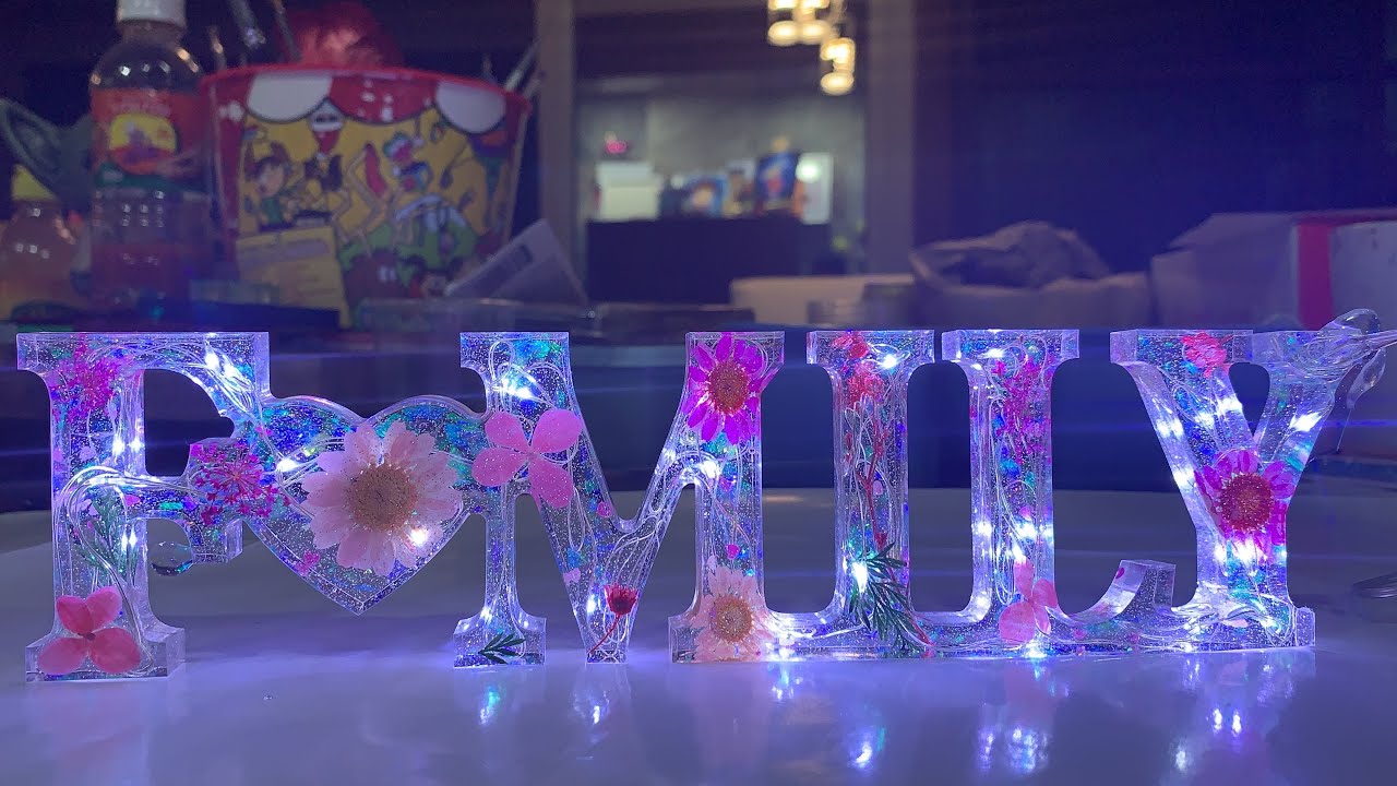 Molde resina Family con luces Led / resin mold family with led lights