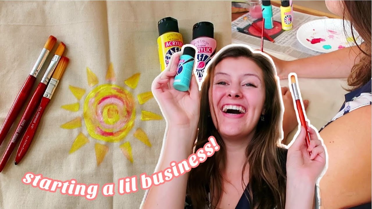 Starting a mini business online! hand painted canvas bags!