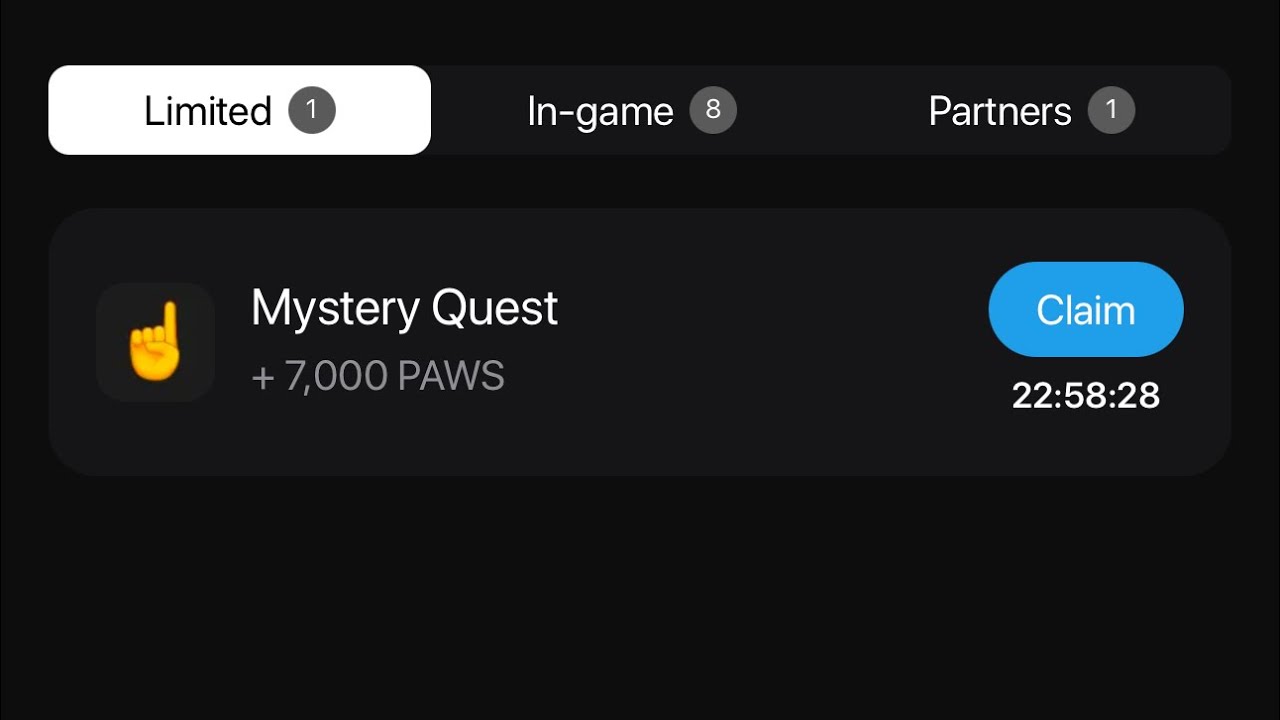 Paws New Task Mystery Quest | How To Complete Paws Mystery Quest Task | Mystery Quest +7,000 PAWS