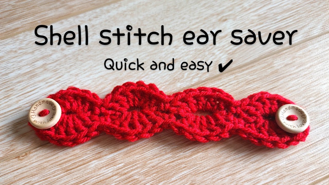 ⭐ Easy Crocheted Shell Stitch Ear Saver Tutorial⭐ Beginner