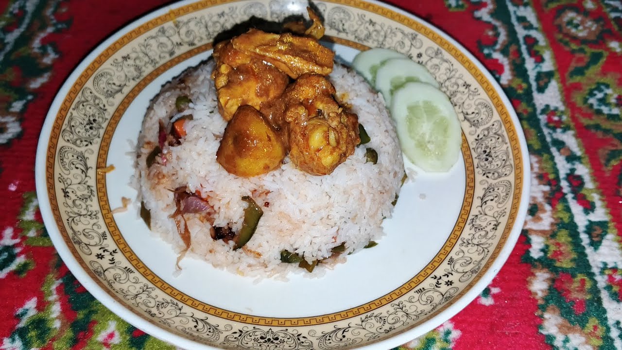 স্পেশাল ফ্রাইড রাইসএবং চিকেন কষা  রেসিপি।। 