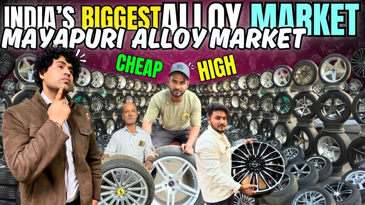 Mayapuri BIGGEST Wholesale USED Alloy Wheels Market 😱 Cheapest Prices | Original + Fancy FD Alloys