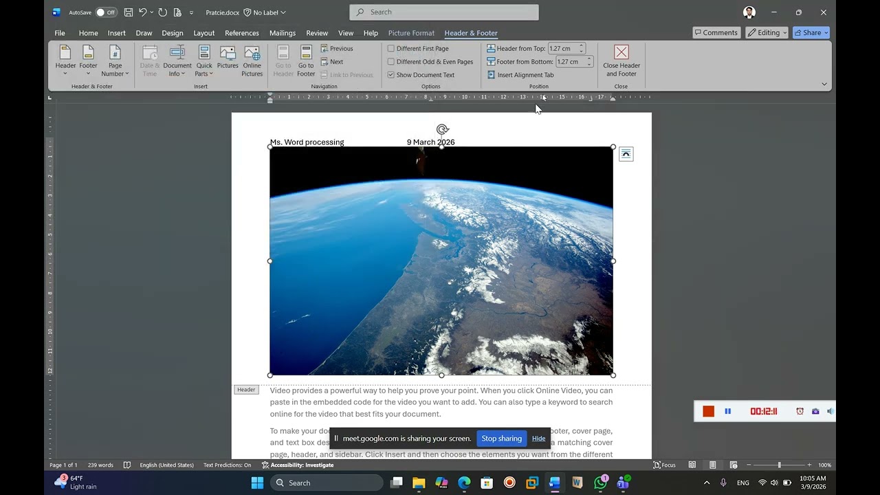 Margin and Header & Footer (S18)