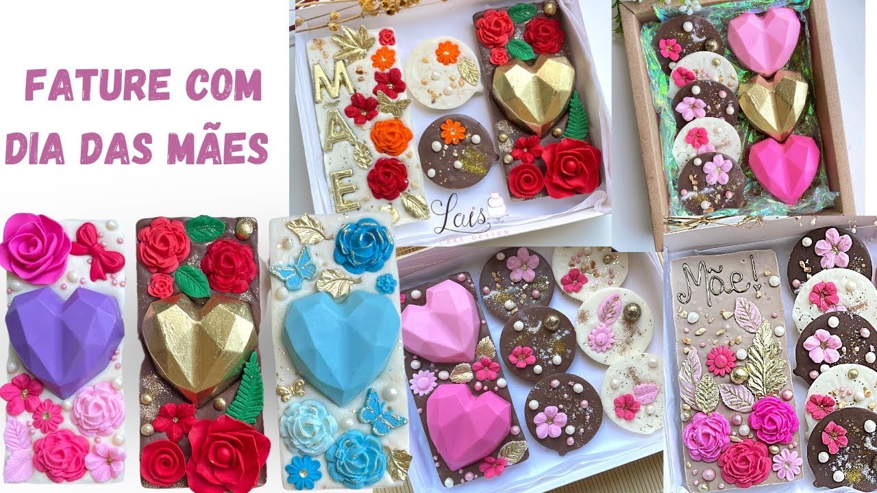 Tendência DIA DAS MÃES! Barras de chocolate decoradas